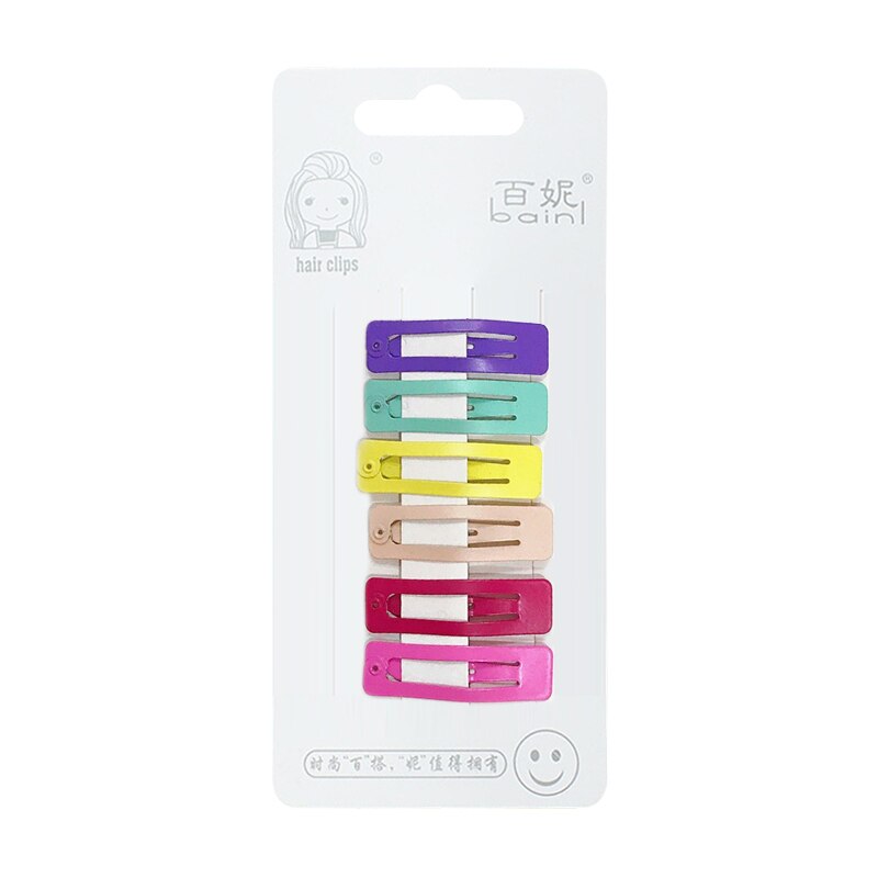 Lot de 6 épingles à cheveux en métal multicolores en forme de cœur ondulé rectangulaire pour bébé, épingles à cheveux pour filles, accessoires pour enfants: 11