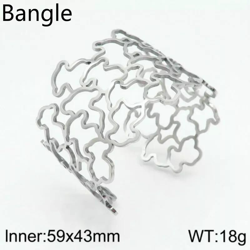 316L Stainless Steel Women Bracelets Bangles Bear Cuff Bangle For Wedding Jewelry Accessories: 2