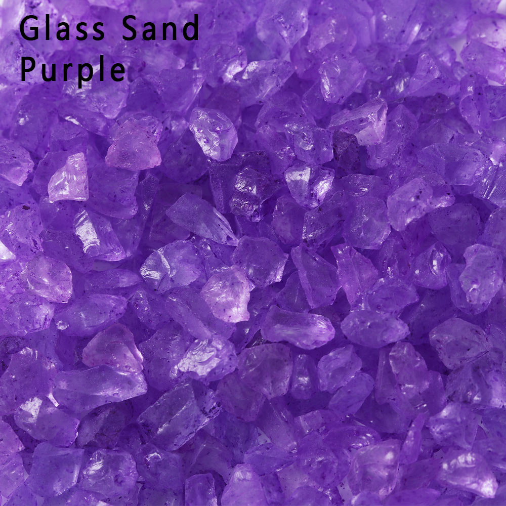 1 Bag Miniatures Garden Micro Landscape Sand Mini Stone Terrarium Ornament Aquarium Water Funtain Figurine DIY Accessories: glass sand purple