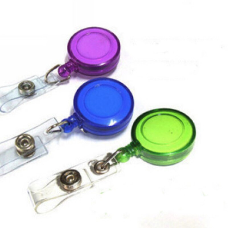 Retractable Pull Key Ring ID Badge Lanyard Name Tag Card Holder Recoil Reel Belt Clip Attachment Buckle Recoil Keychain Tool