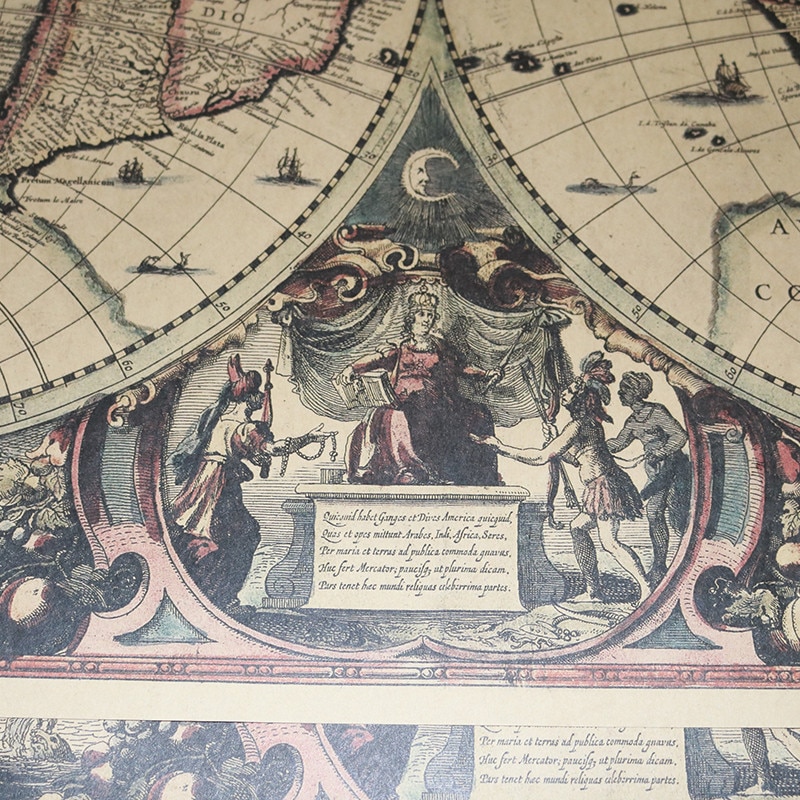 2 Pcs Kaart 72.5*51.5Cm Portret Poster Vintage Religieuze Tekens Poster Europese Oudheid Portretten Kraftpapier Poster