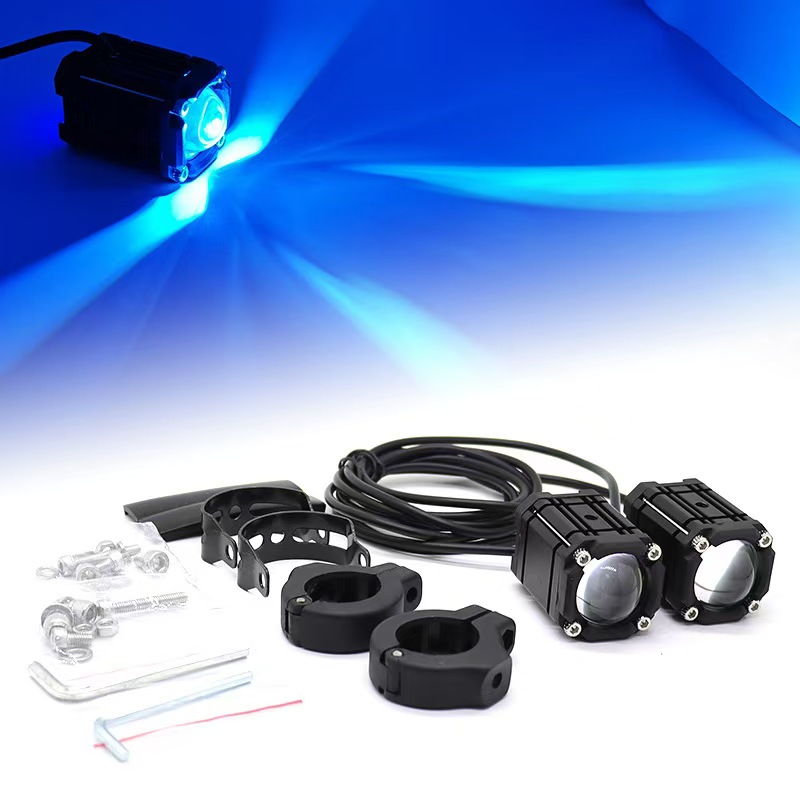 Fari a portato 12V-85V, adatti per moto e auto sportivo da strada, fari di livello IP68 lampeggianti a 4 colori