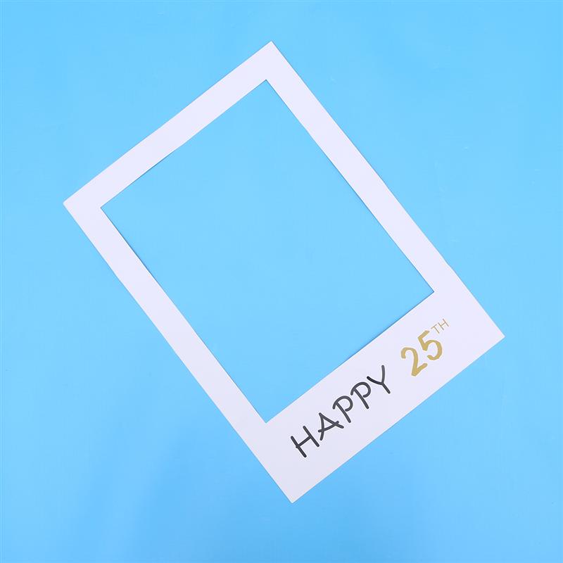 1pc glade 25th fotoramme billeder papir fest jubilæum fødselsdag udskæringer stand rekvisitter til voksne kvinder mænd