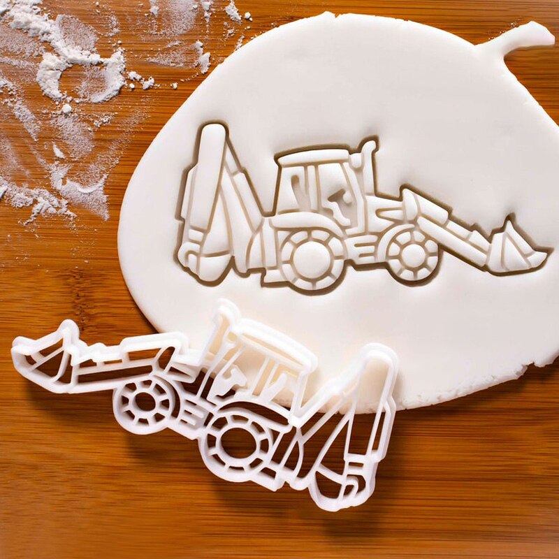Molde de ingeniería de dibujos animados para galletas, cortador de galletas, glaseado de Fondant, de Tractor, de mantequilla y camión de bomberos: Forklift