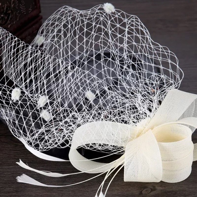 Bryllupskjole fest hår tilbehør hårklip pandebånd brude hovedbeklædning mesh hat