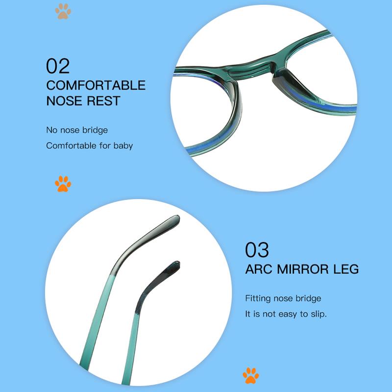 Lasten sinistä valoa estävät silmälasit, pyöreät linssit, reseptillä varustetut optiset kehykset, kirkkaat linssit,  uv400 kpl, pojat ja tytöt, sinisen valon estävät lasit