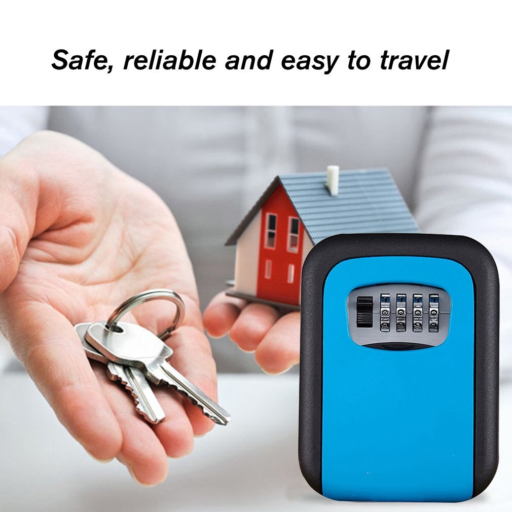 Alloy Code Lock Key Box Keysafe Password Security Code Lock Travel Security Padlock Key Storage Password Boxes: blue