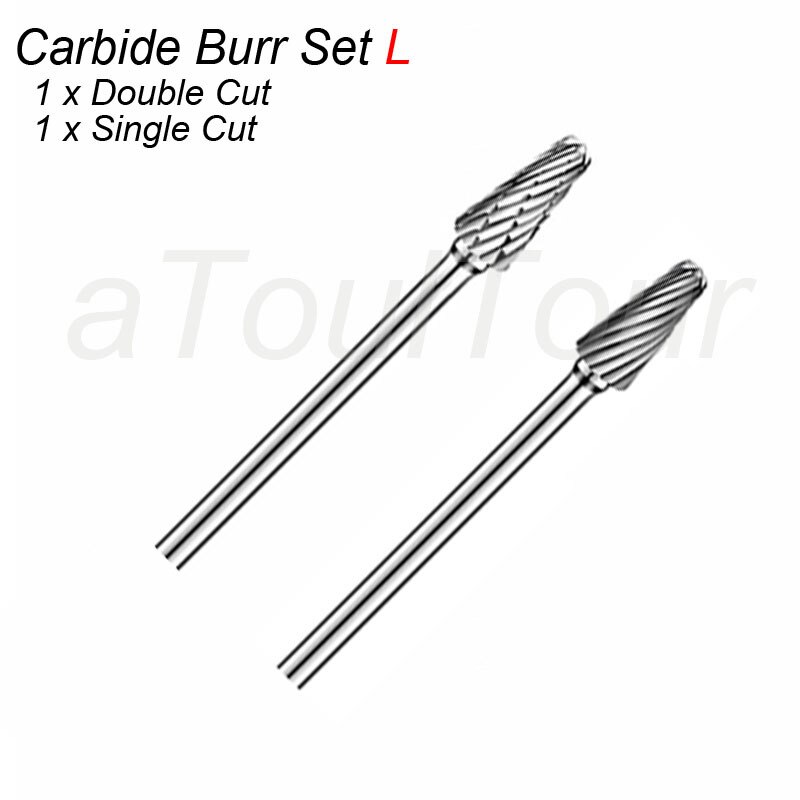 3mm Shank Cutter Tungsten Carbide Milling Cutter Bit Rotary Tool Burr Double Single Cut for Metal Wood Plastic Stone Grinding: Milling Bit Cutter L