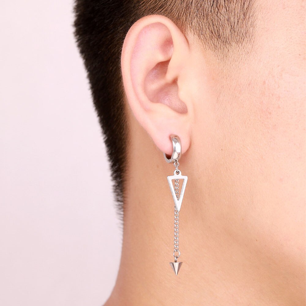 Męskie nausznice biodro chmiel punk hipoalergiczne tytanowe stalowe kolczyki klips robić ucha kolczyki bez przekłuwania akcesoria męskie