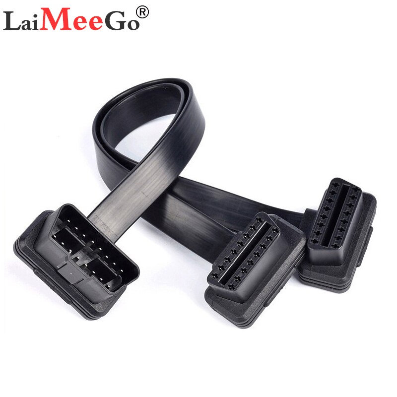 One-pull-two elbow flexible flat cable OBD extension line 0.3m female Y-splitter OBD connector