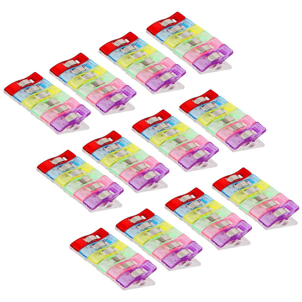 60Stck Kunststoff Multi-Zweck KleiderbüGel Clips Bunte NäHenne Schellen Handwerk Decke Bindung Clips