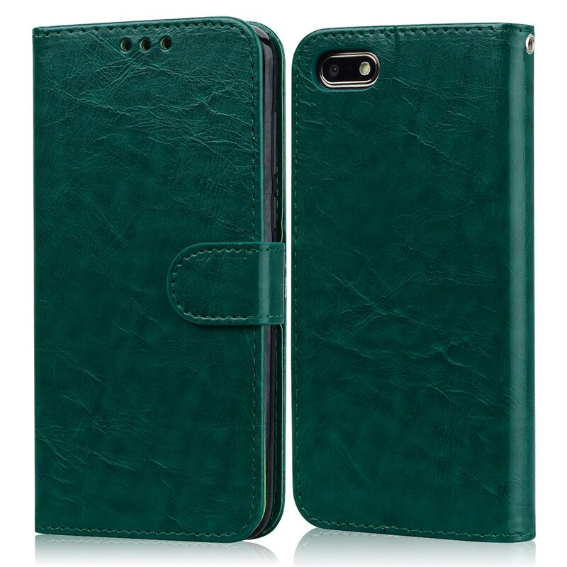 Flip Case Voor Huawei Honor 7S Honor7S Terug Wallet Leather Case Voor Huawei Honor 7S Case DUA-LX2 DUA-L22 funda Cover: Dark Green