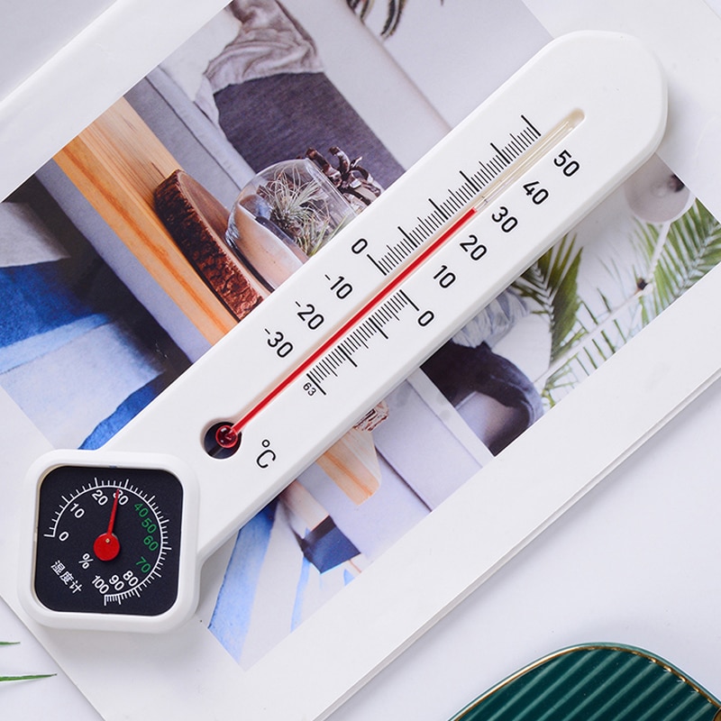 Vertical Thermometer and Hygrometer Indoor Outdoor Temperature Humidity Monitor Gauge