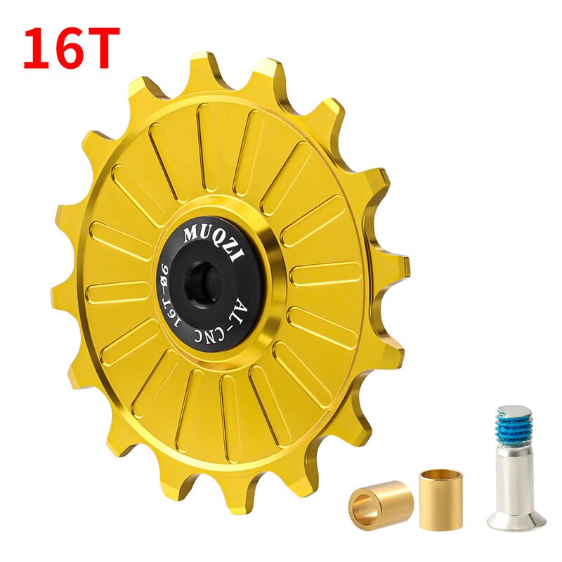 MUQZI 11/12/13/14/15/16/17T Rear Derailleur Jockey Wheel Ceramic Pulley MTB Pulleys Road Bike Ceramics Bearing Guide Wheel: 16T Glod