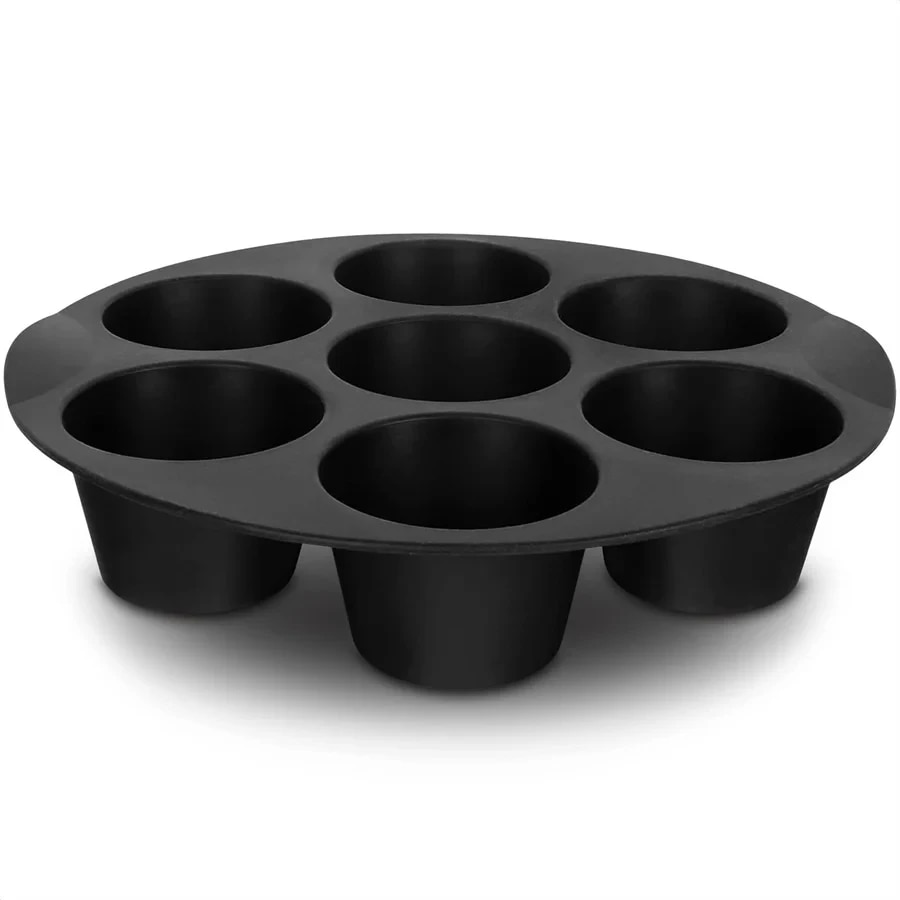 Molde para magdalenas de silicona Airfryer de 7 pulgadas y 7 tazas para Mini molde antiadherente para pastel de 3,5 a 5,8 L, accesorios para freidora de aire