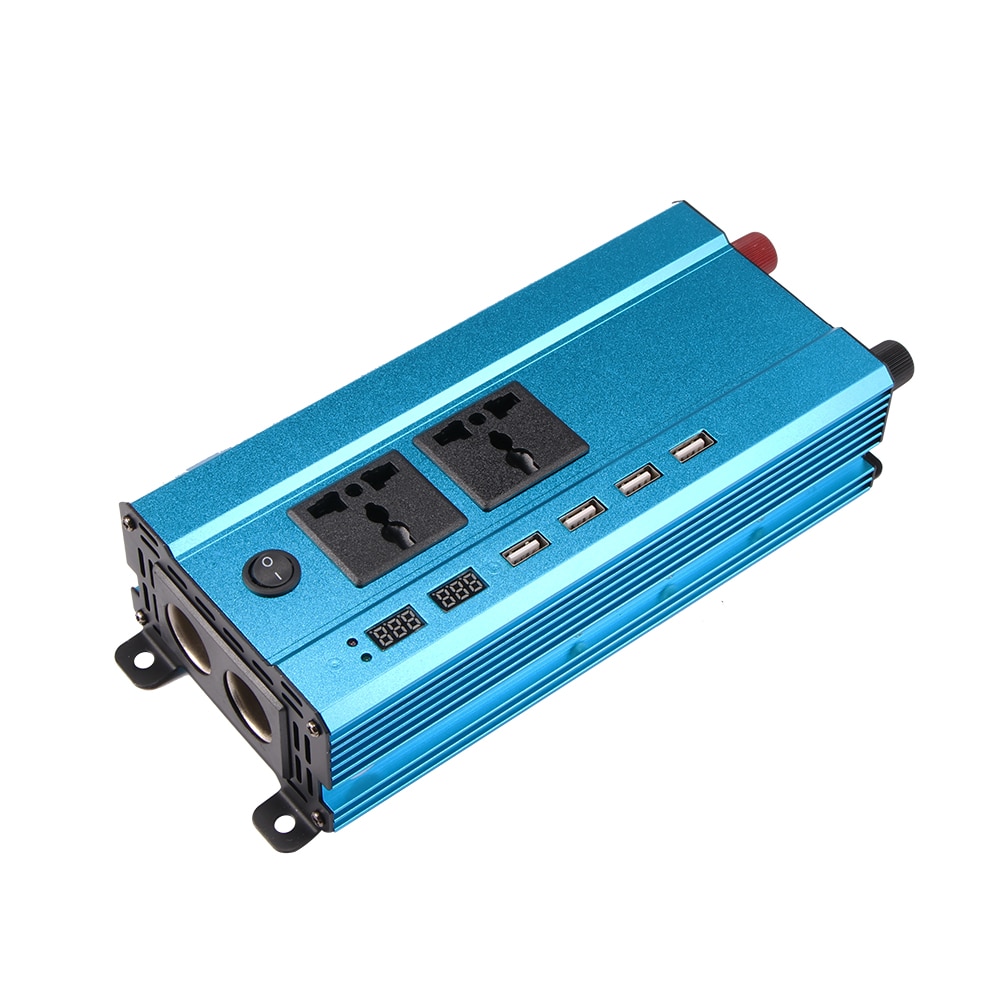 6 Slots Car Inverter Solar Inverter 5000W Converter Transformer 4 USB Power Inverter Pure Sine Wave Home Car Accessories