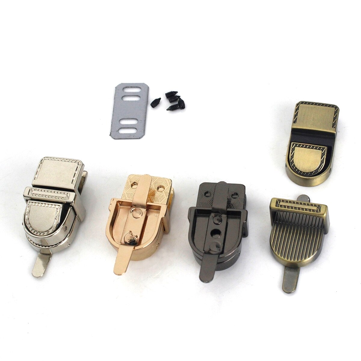 1pcs Metal Style Push Lock Tongue Lock Clasp Closure Parts for Leather Craft Women Bag Handbag Purse Hardware Accessories