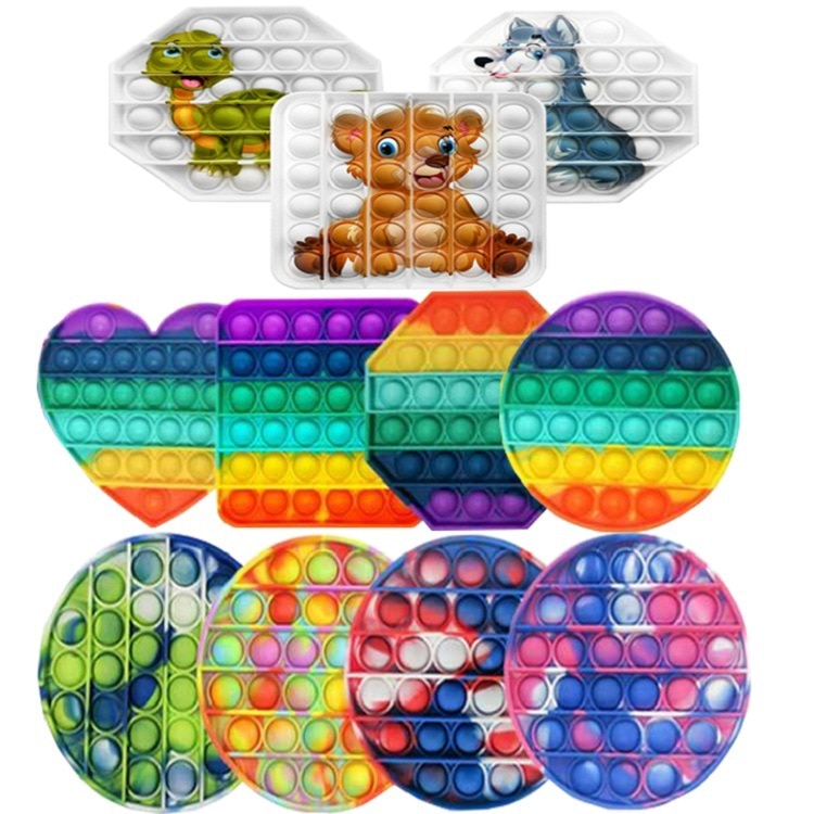 Push Bubble pop it Autism Fidget Toys Special Needs Stress Reliever Helps Relieve Stress and Increase Focus Soft Squeeze Toy