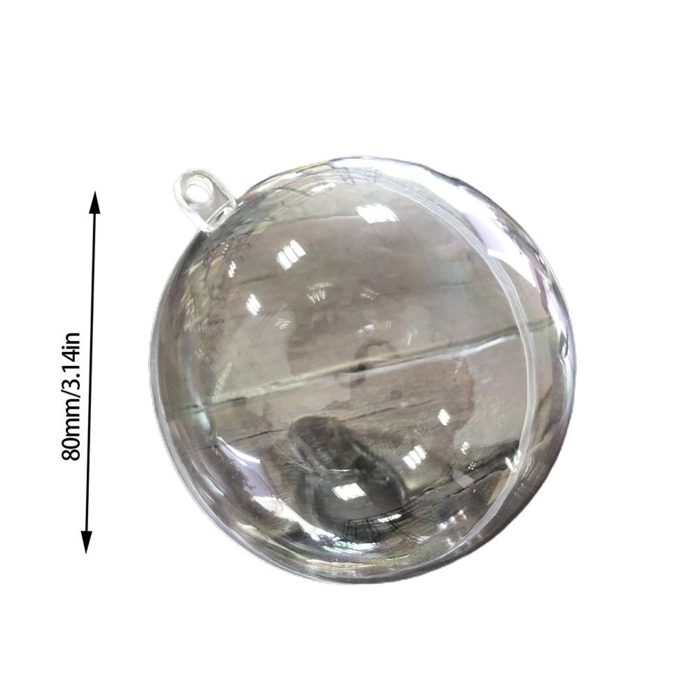 Kerstboom Clear Ballen Invulbare Kerstballen Diy Invulbare Bol 4/6/8Cm Transparante Open Plastic Kerstversiering bal