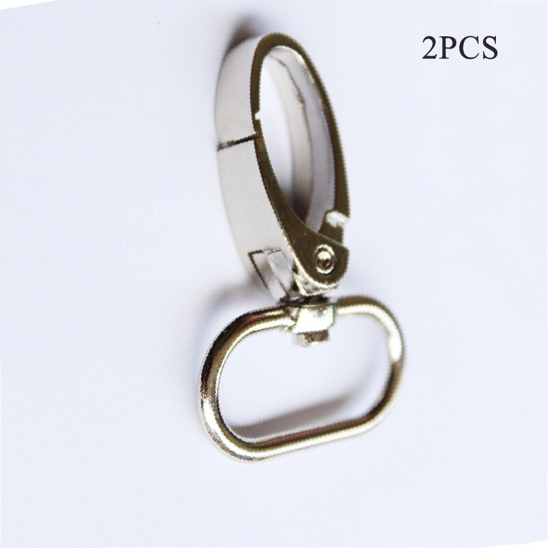 2PC Metal Snap Hook Swivel Eye Trigger Clip Clasp For Leather Craft Bag Strap Belt Durable Black Gold Silver Bag Accessories: Silver
