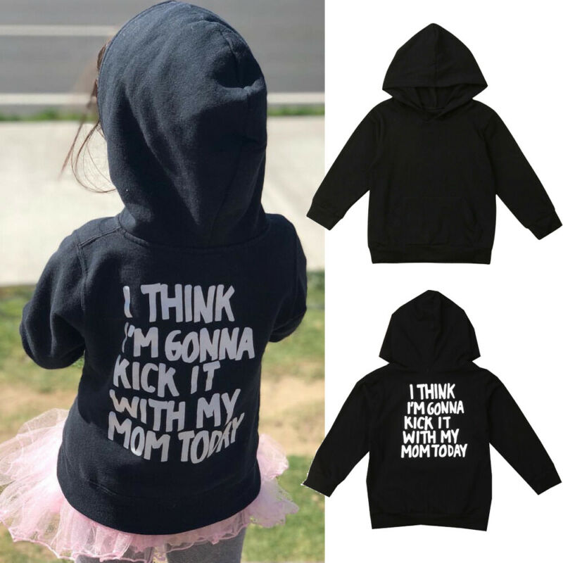 Pop Tops Peuter Kind Baby Jongen Meisje Katoen Brief Hooded Sweatshirt Hoodie Casual Herfst Winter Outfits 1-6T