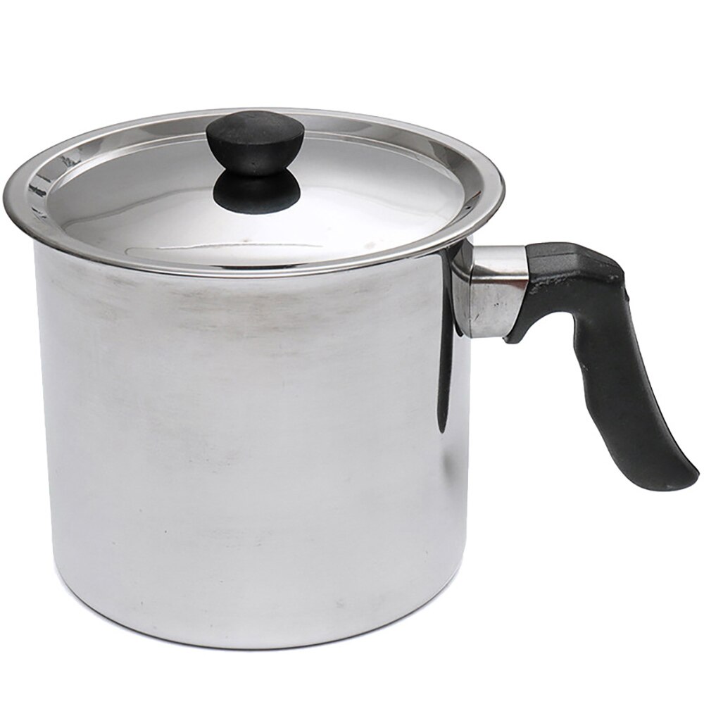 Rostfritt stål 1l mjölkpanna lock mjölkkanna rostfri stålkropp med pip induktionsbotten kaffekanna hushållskokare