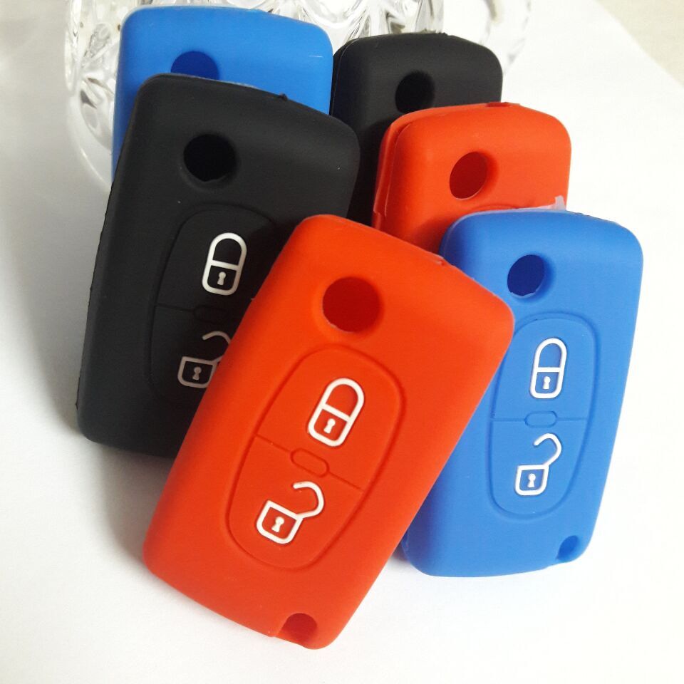 Flip Fob folding Remote Silicon Key Case For Peugeot 306 407 807 Partner Citroen C2 C3 C4 C6 Berlingo Remote fob Case 2 Button