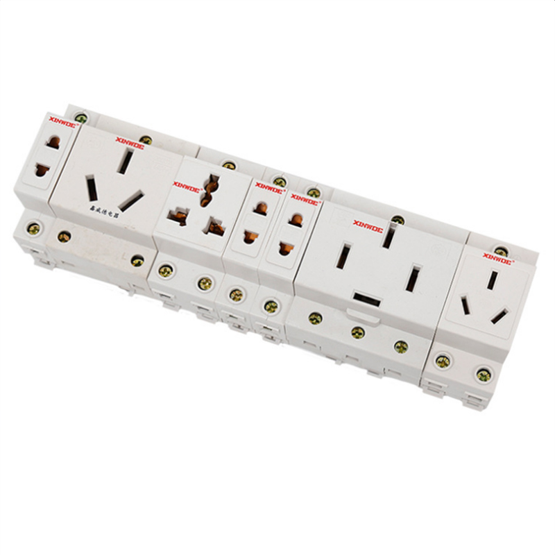 AC30 SERIES Single Phase US EU 2 Pin Plug 35mm Din Rail Mount Modular socket 10-16A 250V AC