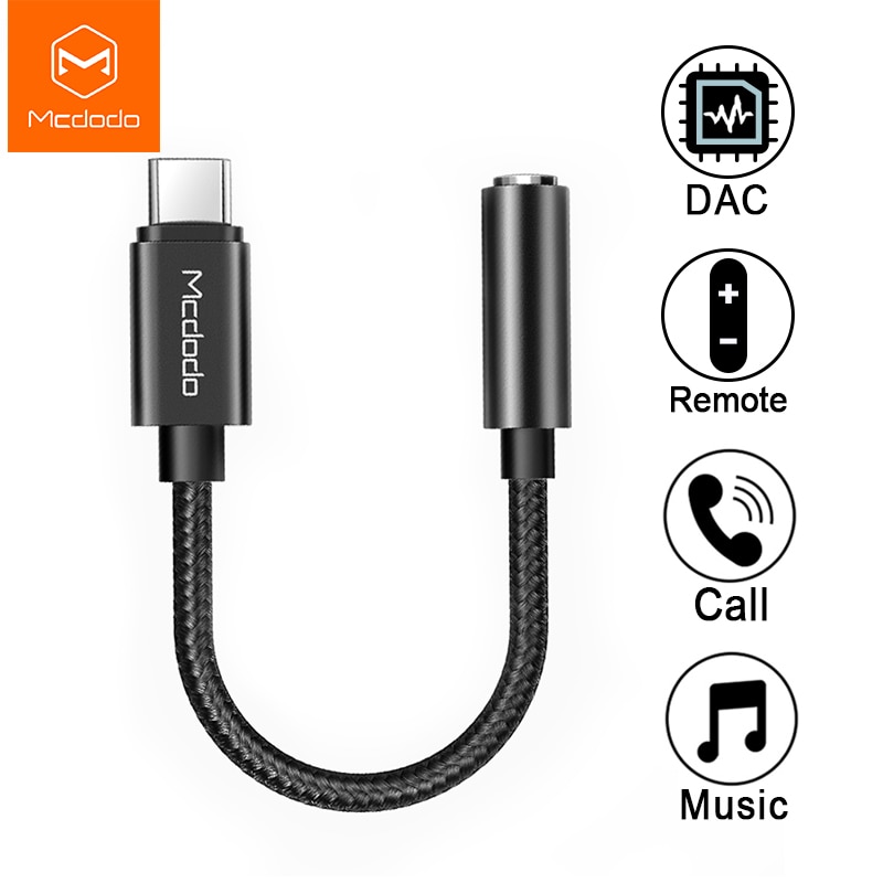 Mcdodo Usb Type C Naar 3.5 Mm Hoofdtelefoon Jack Otg Adapter Hifi Dac Audio Aux Kabel Voor Ipad Pro Macbook samsung S10 Note 10 9 Huawei