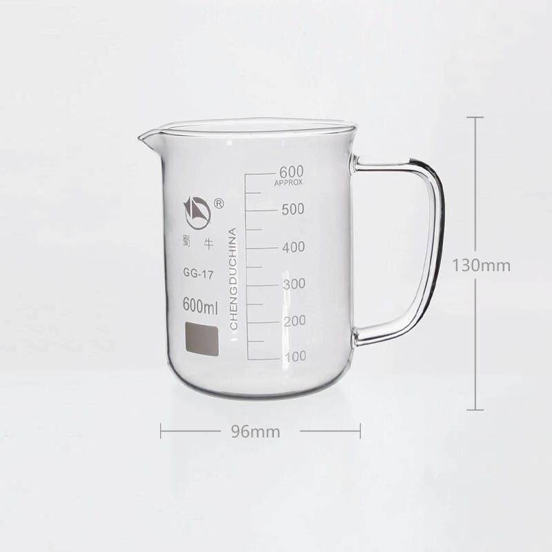 1Pc/lot lab Full Glass beaker with glass handle for Chemistry glass measuring beakers glassware