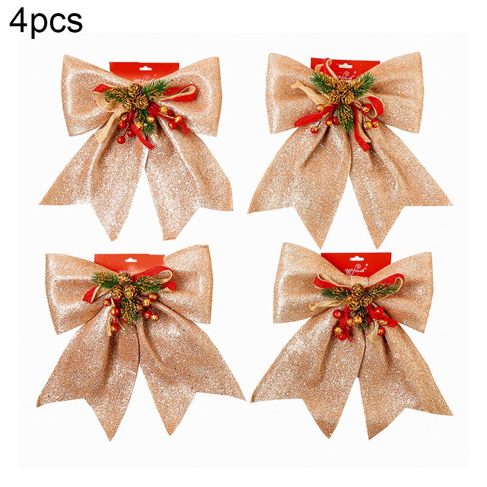 Christmas Bow Decorations Red Large Wreath Xmas Tree Embellishment Bow Tie for Wedding Festival Year Party