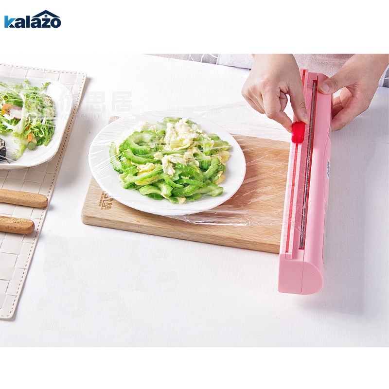 Magic abs nyttig frugt mad frisk holde plastik cling wrap dispenser konserveringsmiddel film cutter køkken med plastik wrap