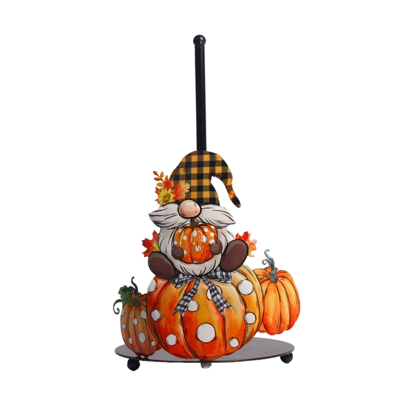 Countertop Paper Towel Holder Kitchen Roll Paper Stand Flowers Christmas Iron Napkin Stand Vertical Tissue Holder: WHITE