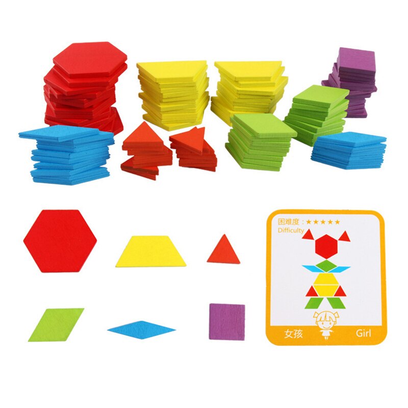 puzzle per bambini impostato Colorato Educazione Del bambino di Legno Giocattoli per Bambini di Apprendimento Giocattoli di Sviluppo 155 Blocchi