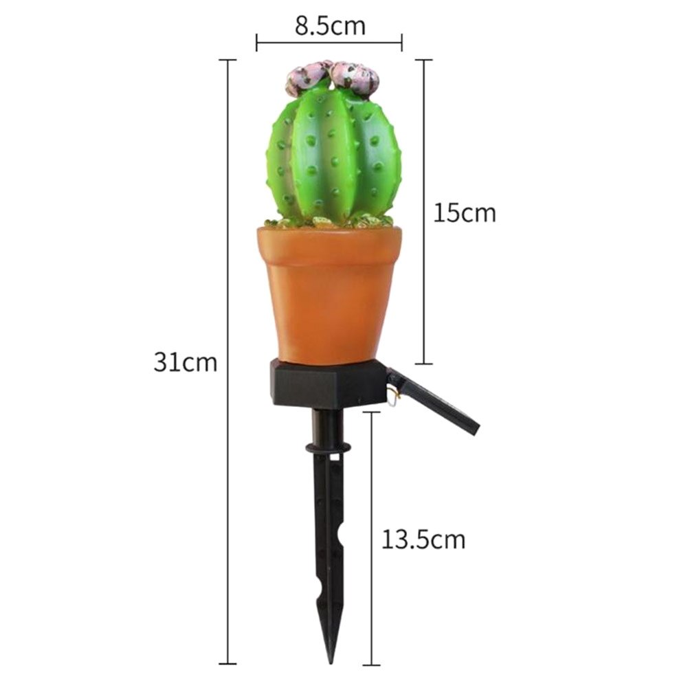 1pc solcellsdrivna trädgårdsled lampor frukt-form gräsmatta prydnad vattentät lampa ananas kaktus växt form: Enhårig kaktus