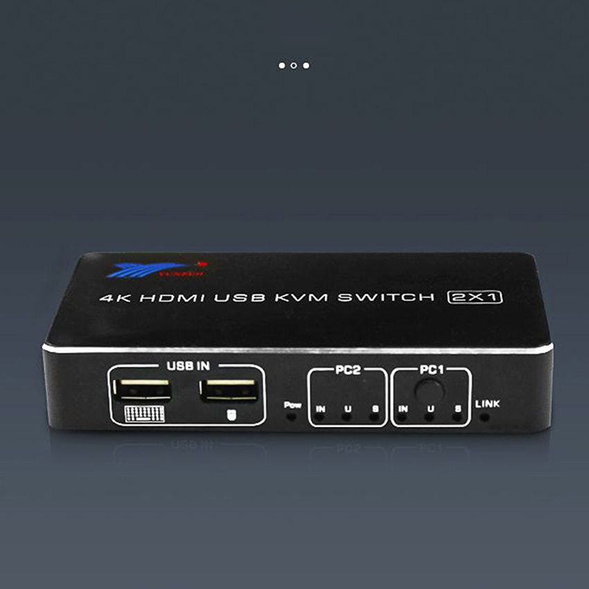 2 poort USB HDMI KVM Switch 4K @ 60Hz RGB/YUV 4:4:4 HDR HDMI 2.0 Switcher 2X1 Ondersteuning Toetsenbord Muis Printer