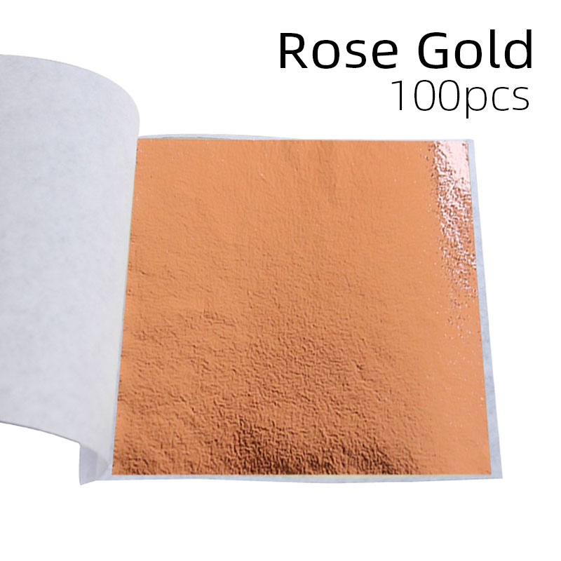 100 Stuks Sliver Koperfolie Papier Imitatie Bladgoud Vellen DIY Hand Nagel Ambachten Glanzend Vergulden Decor Art Lijnen Muur veelkleurig: plum