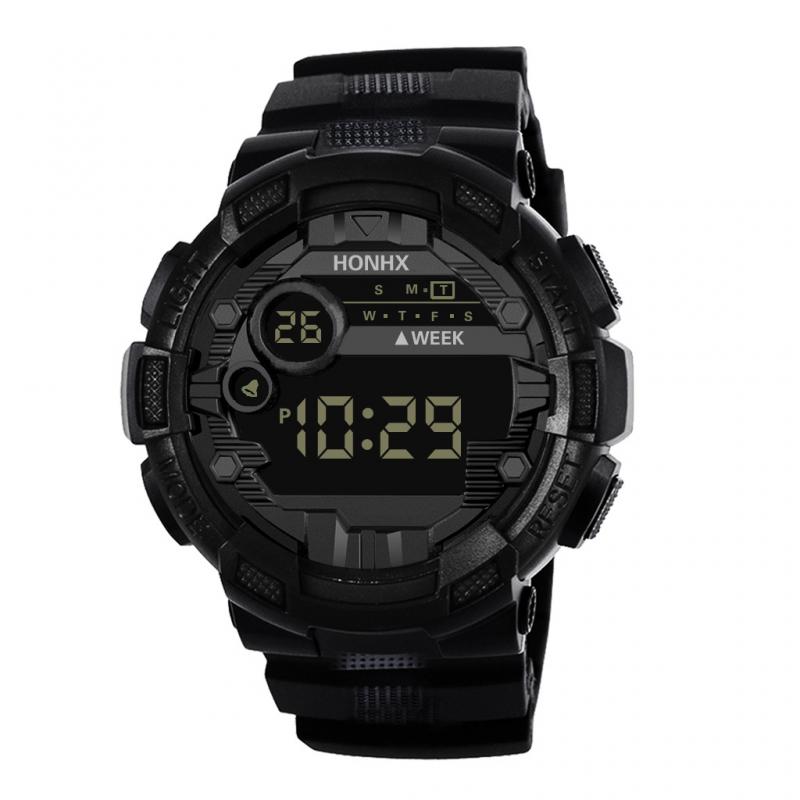 Accessoires de vélo LED Montre Numérique De Luxe hommes Sports de Plein Air Grand Cadran Montre De Sport Électronique Montre Mouvement Bracelet En Résine