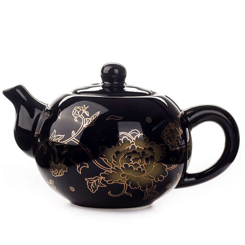 Black Ceramic Tea pot Chinese Dragon TeaPot handmade Teapot easy teapot kettle Ceramic Tea Set Kettle Kung Fu Teaware: 03