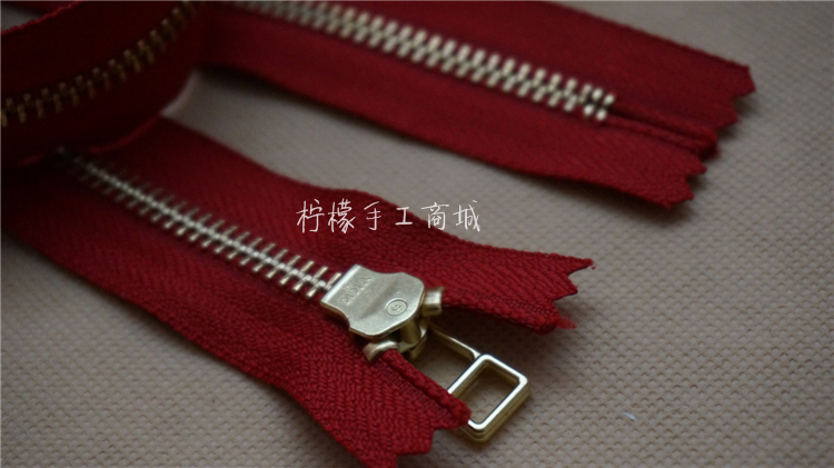 YKK5 metal gold copper closed zipper 15-50cm red clothing pockets patchwork with