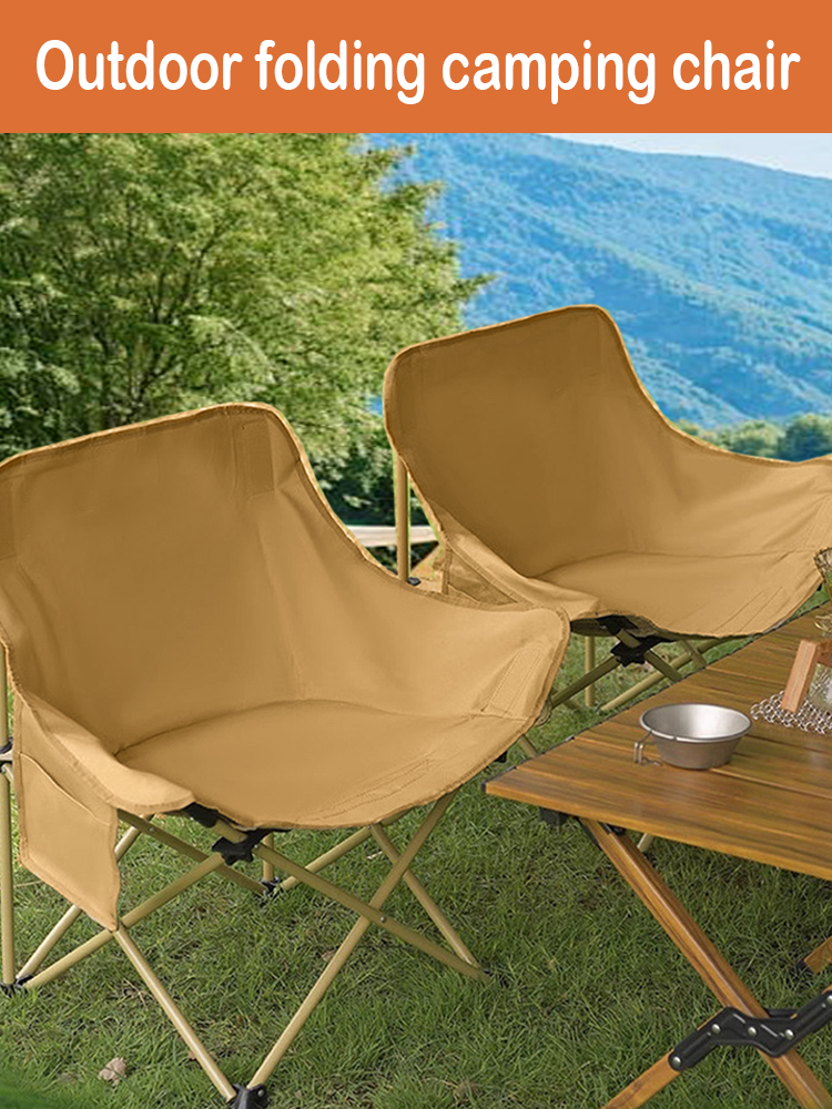 Silla portátil con forma de luna para acampar, silla plegable para exteriores, ultraligera, portátil, con bolsa de transporte, 1 ud.