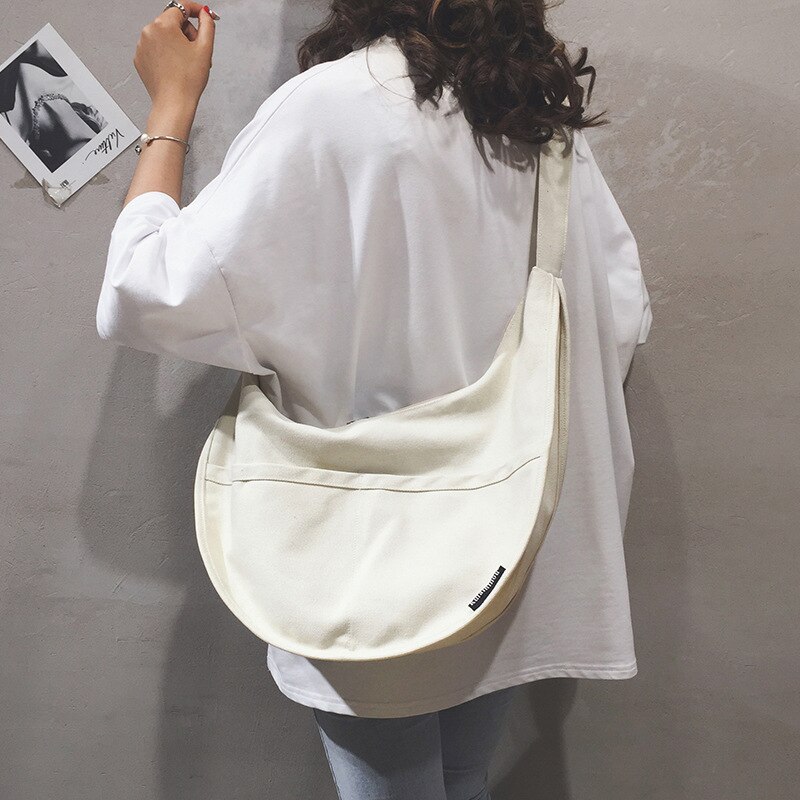 Ainvoev nuova borsa a tracolla monospalla moda selvaggia femminile di grande capacità borsa a tracolla in tela di grandi dimensioni in stile coreano