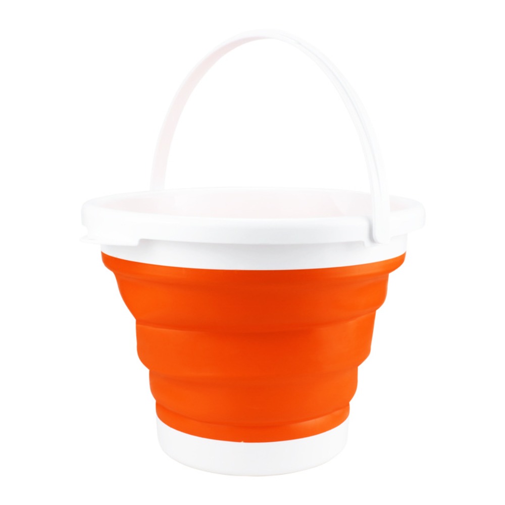 5/10L Portable Folding Bucket Water Storage Lightweight Thickened Silicone Bucket Multifunctional Save Space Kitchen Camp Bucket: Orange