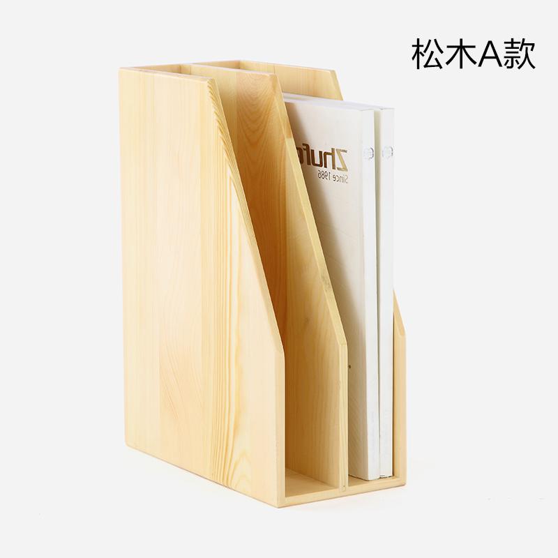 Solid wood office paper A4 file shelf wooden desktop storage file box office data storage bracket: Style 2