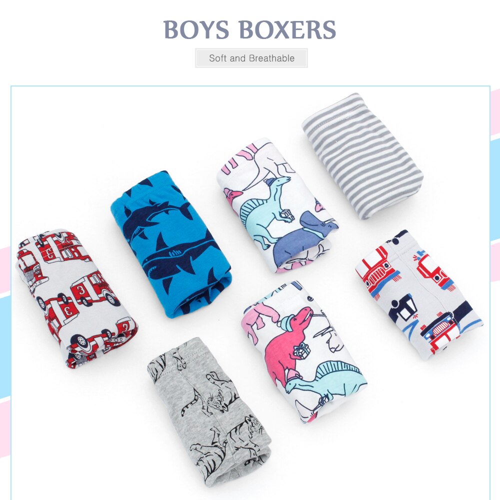 6Pcs/lot Cotton kid underwear boys boxer Cartoon Children Panties Teenager briefs for boy pantie for 2-10years Underpants