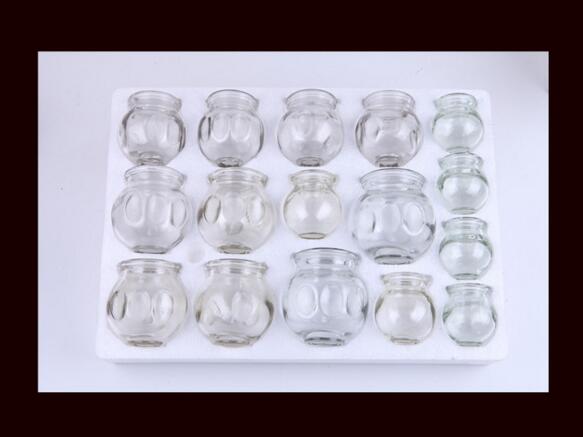 12Pcs Glas Vacuüm Cupping Acupunctuur Massage Zuignap Dial-Proof Glas Cupping Vacuum Cupping Massage Schroot