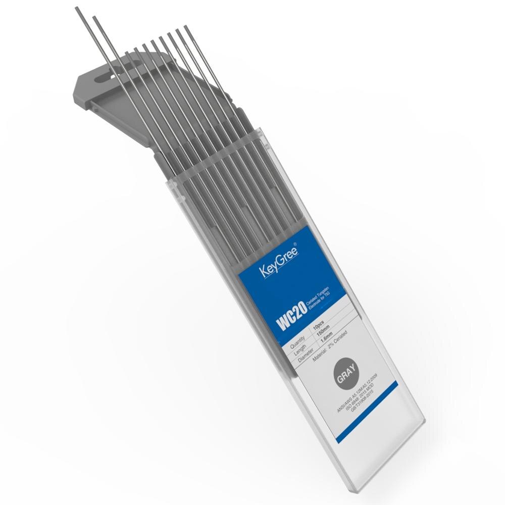 KeyGree TIG Tungsten Rods 1.6mm 150mm Tungsten Electrode for TIG Welding Machine/TIG Torch: WC20-1.6