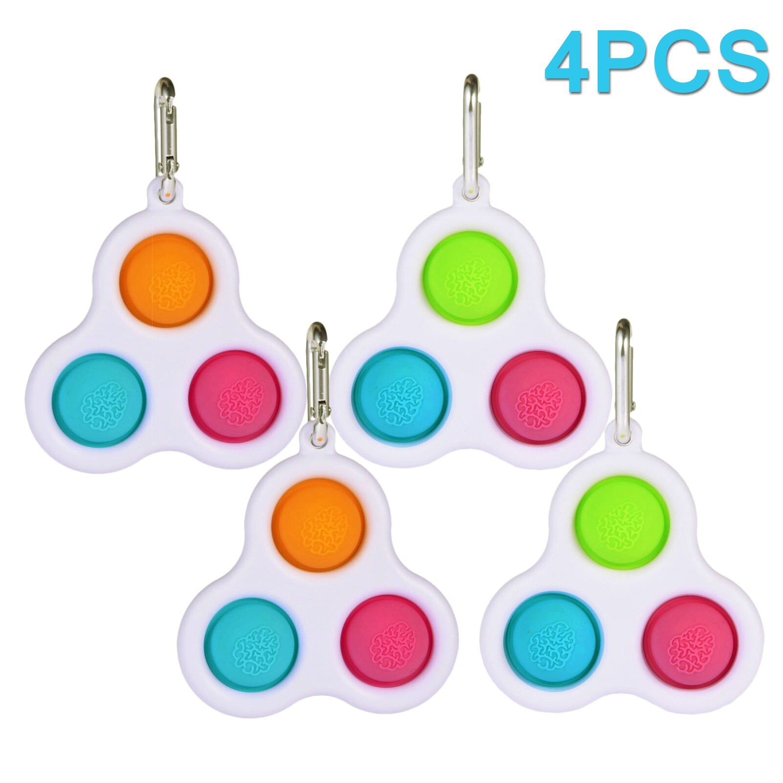 Fidget proste dołek zabawki tłuszczu mózgu zabawki Stress Relief zabawki dla dzieci dorosłych zabawki typu Fidget brelok: E 4pcs