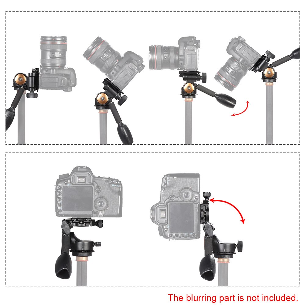 Andoer Q08 3-Way Fluid Head Rocker Arm Video Tripod Ball Head+Quick Release Plate for DSLR Camera Tripod Monopod Ball Head