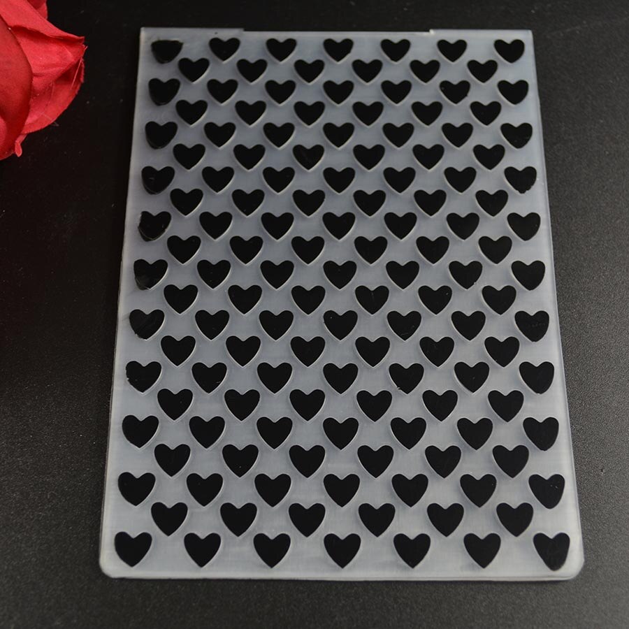 Hearts in chain plastic embossing folder for card making stationary paper crafts stencil cutting die background